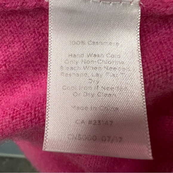 Talbots Women's Mock Neck 100% Cashmere Sweater Long Pink Sz XS Barbie - Picture 6 of 7